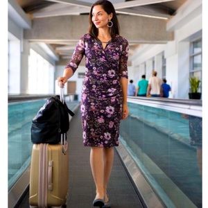 Betabrand Wanderlite Travel floral dress